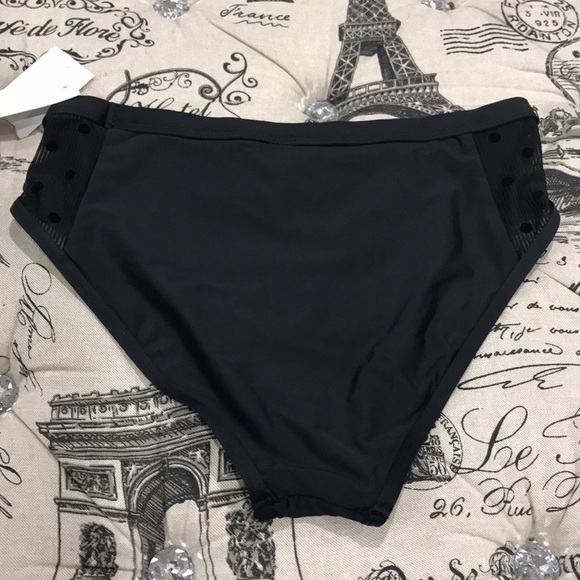 Ella Moss Polka Dot Mesh High Waist Bikini Bottoms - Picture 6 of 8